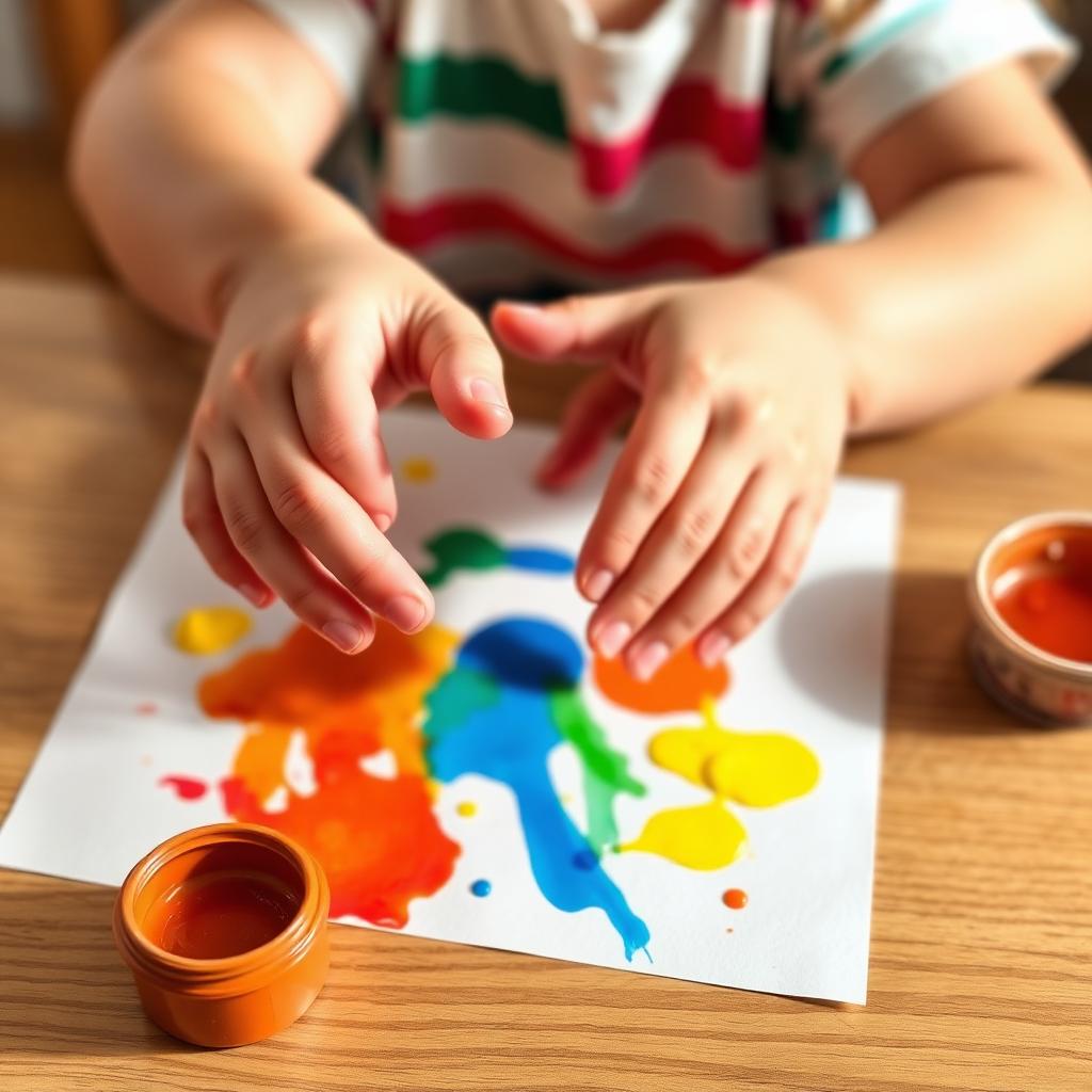 Children doing creative arts and crafts at Maker Fingers Center