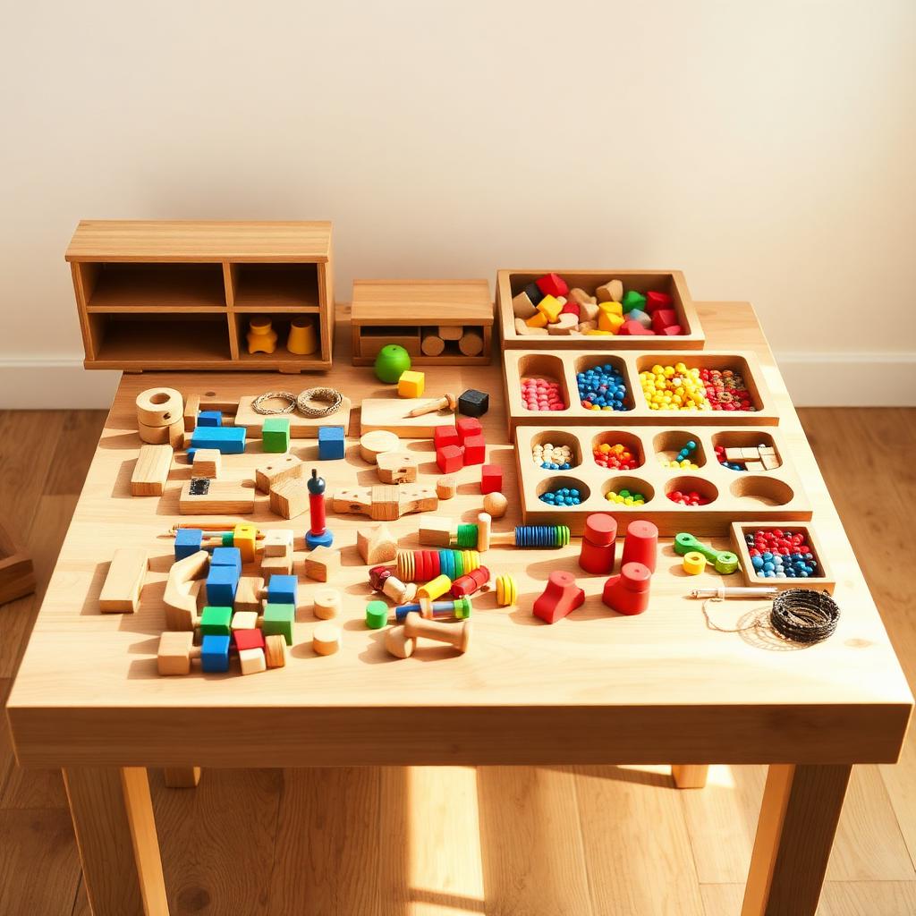 Sensory play area with educational toys at Maker Fingers
